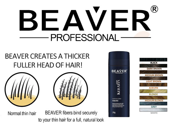 Beaver ,Hair Building Fiber, #Dark Brown,ปกปิดผมบาง