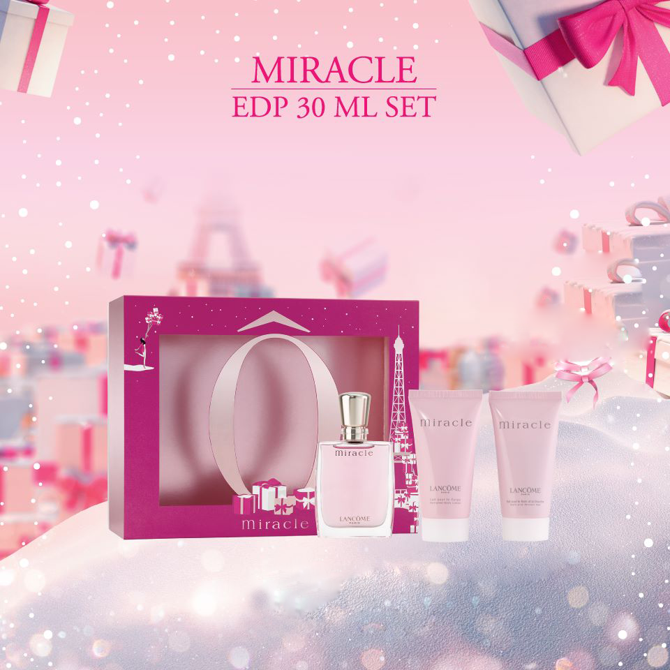 LANCOME,Miracle,Trio Set,เซตของขวัญ,บอดี้โลชั่น,น้ำหอมมิราเคิล,เจลอาบน้ำ