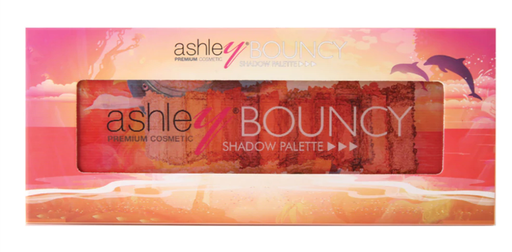 Ashley 12 Colors Bouncy Eyeshadow อายแชโดว์ชิมเมอร์ เนื้อดินน้ำมันไร้ฝุ่น 12 เฉดสี ที่เเอบซ่อนลูกเล่นแพ็คเกจจิ้ง ภาพ 3D รูปวาฬ และโลมา