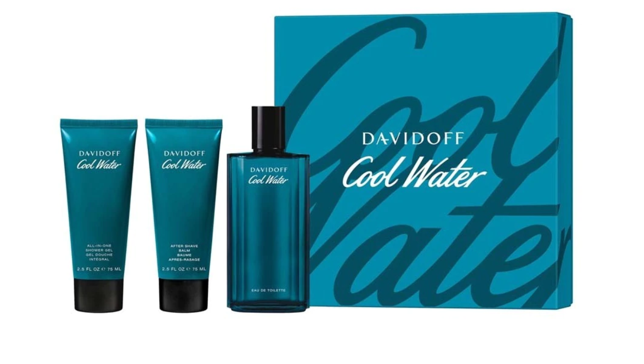 DAVIDOFF Cool Water Set 3pcs คอลเลคชั่นน้ำหอมสำหรับผู้ชายที่ได้แรงบันดาลใจจากทะเลเมดิเตอร์เรเนียน กลิ่นสะอาดสดชื่นเหมือนท้องทะเลกว้างใหญ่