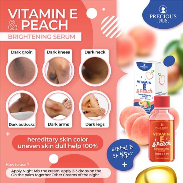 Precious Skin Thailand Vitamin E & Peach Brightening Serum