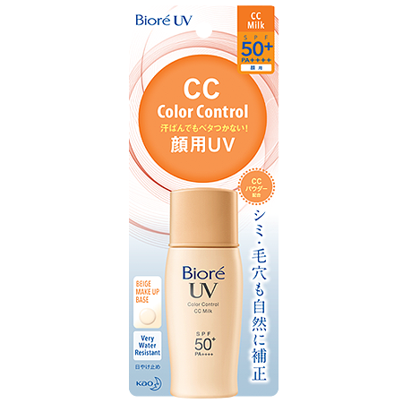 Biore UV Color Control CC Milk SPF50+ Pa++++ 30ml กันแดดรองพื้น เนื้อน้ำนมผสานรองพื้นบางเบา ผิวดูกระจ่างใสเรียบเนียน สีผิวสม่ำเสมอ ด้วยเทคโนโลยี Color Control