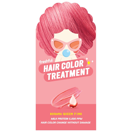 Freshful Hair Color Treatment #Drama Queen Pink 90ml ทรีทเม้นต์เปลี่ยนสีผม เพิ่มความคัลเลอร์ฟูลสุดชิค ใช้งานง่าย ไม่ทำให้ผมเสีย